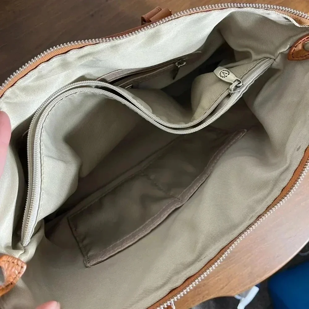Valentina Italia Taupe and‎ Saddle Leather Bag
